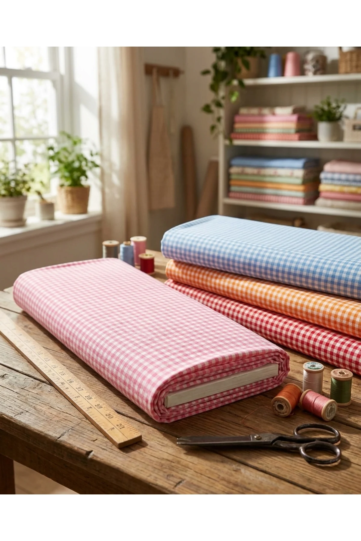 Pembe Pötikare Zefir Kumaş 1 Metre, En : 170cm