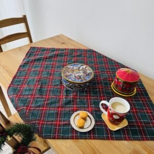 Yeşil Ekose/İskoç desen 80X80 Masa Örtüsü