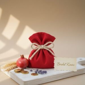 Kırmızı Kese 6lı 12x15cm / Bereket Kesesi