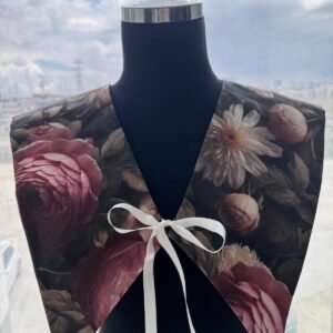 Pembe Gül Desenli Yaka
