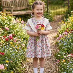 Flora Vintage Kız Çocuk Elbisesi
