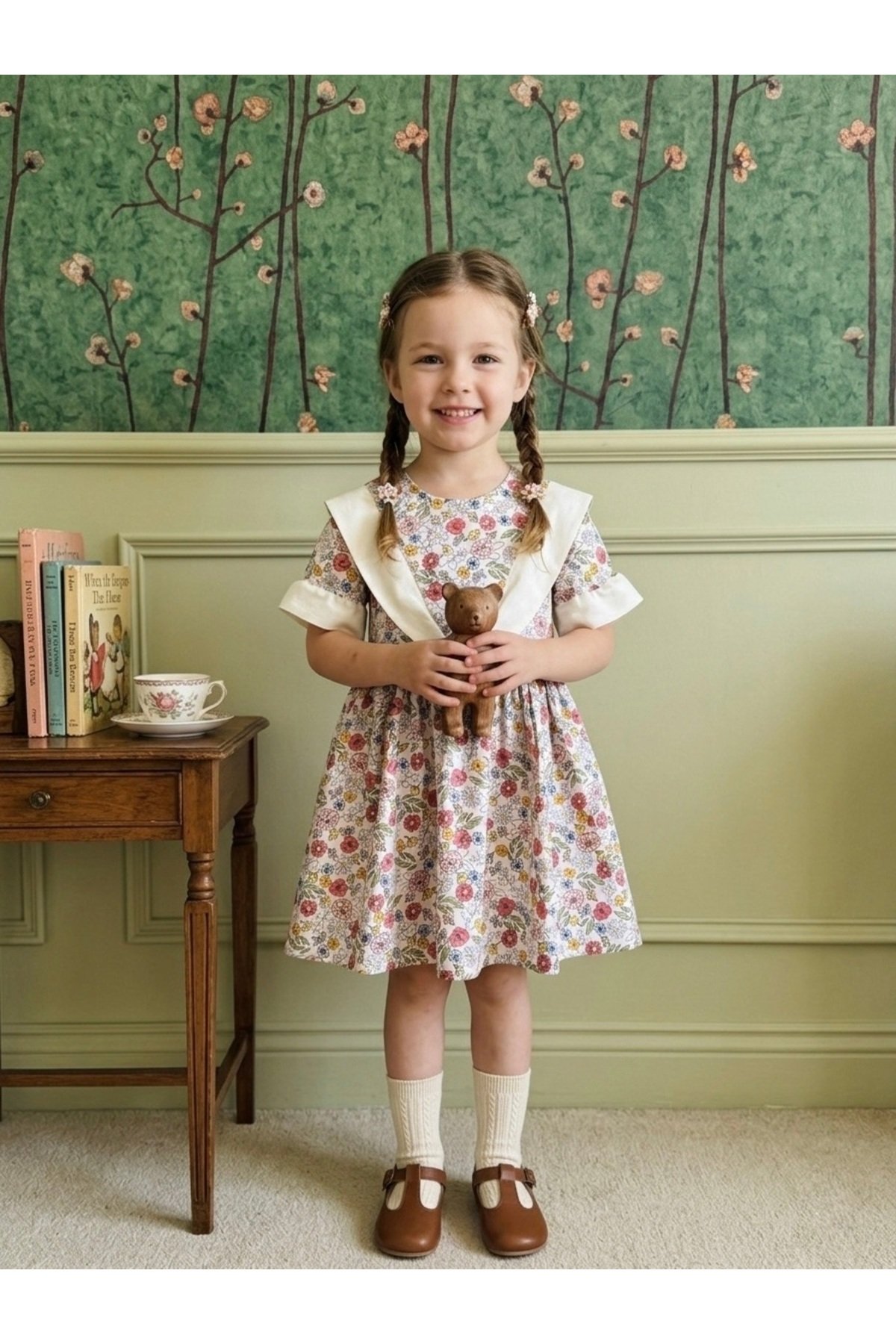 Flora Vintage Kız Çocuk Elbisesi - Görsel 3